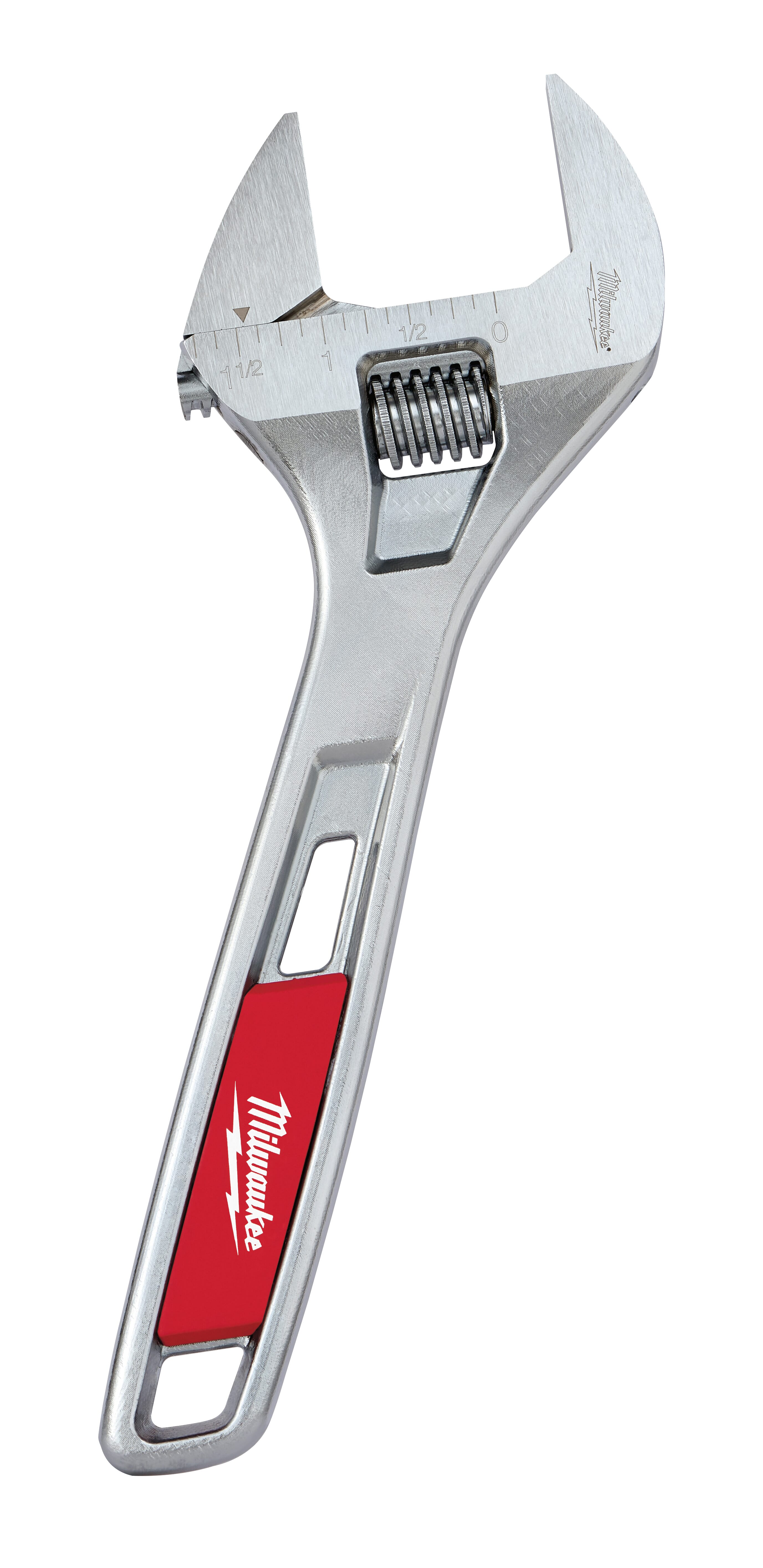 Milwaukee® 48-22-7508 Uninsulated Adjustable Wrench, 1-1/2 in, Polished Chrome, 8 in OAL, Steel Body, ASME Specified, Steel